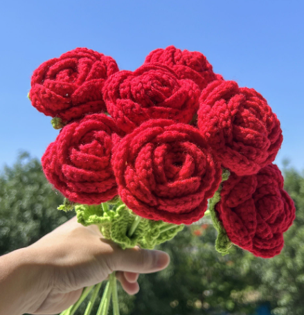 Cute Doll, plush toy,funny doll, doll clothes,Knitted Bouquet