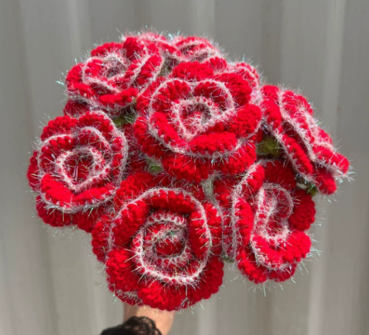 Cute Doll, plush toy,funny doll, doll clothes,Knitted Bouquet